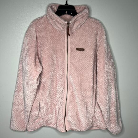 Columbia Jackets & Blazers - Columbia Fire Side Sherpa Full Zip Pink Fleece Jacket Women's XXL Fuzzy Soft